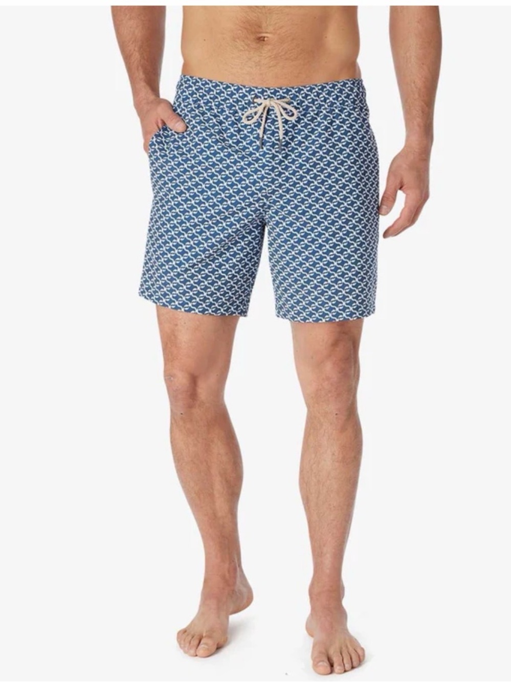 🌊 Fair Harbor Bayberry Swim Trunks Navy Geo Size S 🌊
